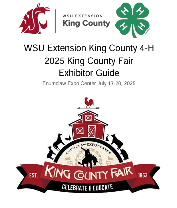 Image of the 2025 King County 4-H Fair Book Cover with logos